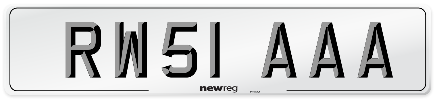 RW51 AAA Number Plate from New Reg